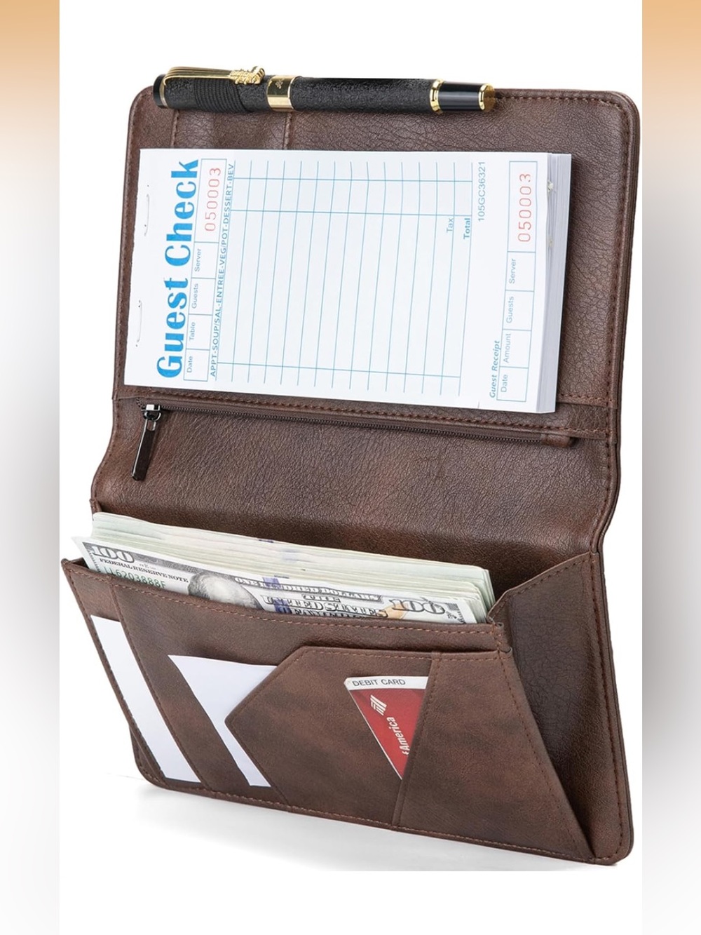 Server Book with Zipper Pocket and Magnetic Closure